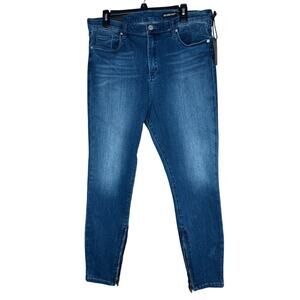 BLANKNYC Women’s Jeans Size 32 Blue Stretch Denim Mid/High Rise Cropped NWT